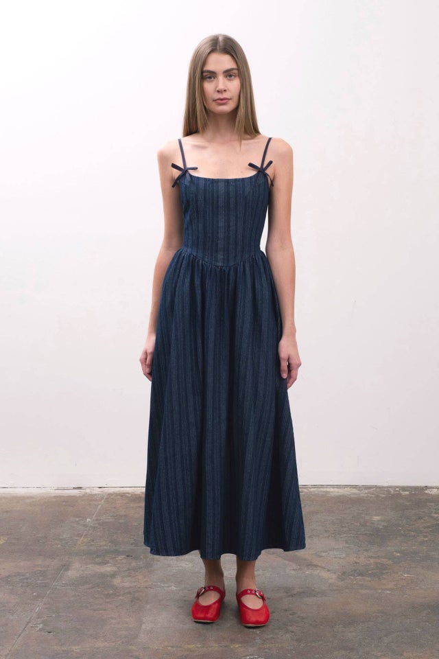 Riu ♡ Frill bolero pleats dress Drama Pleat Ruffle Rosette Woven Maxi Dress | Karen Millen